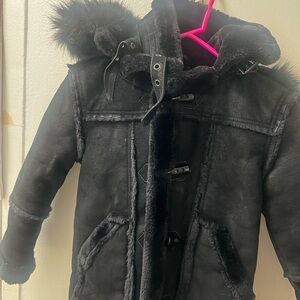 Jordan Craig Black Kids Puffer Jacket with Faux Fur